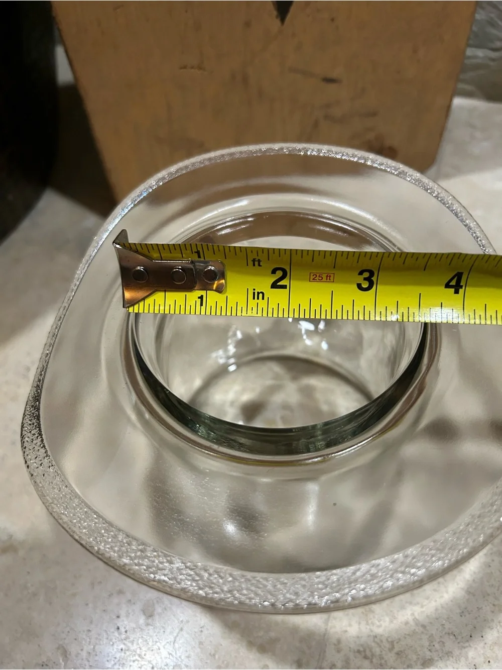 vintage Blenko Clear Glass Too Hat Vase